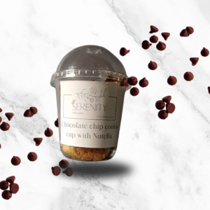 chocolate chip cookie cup with nutella